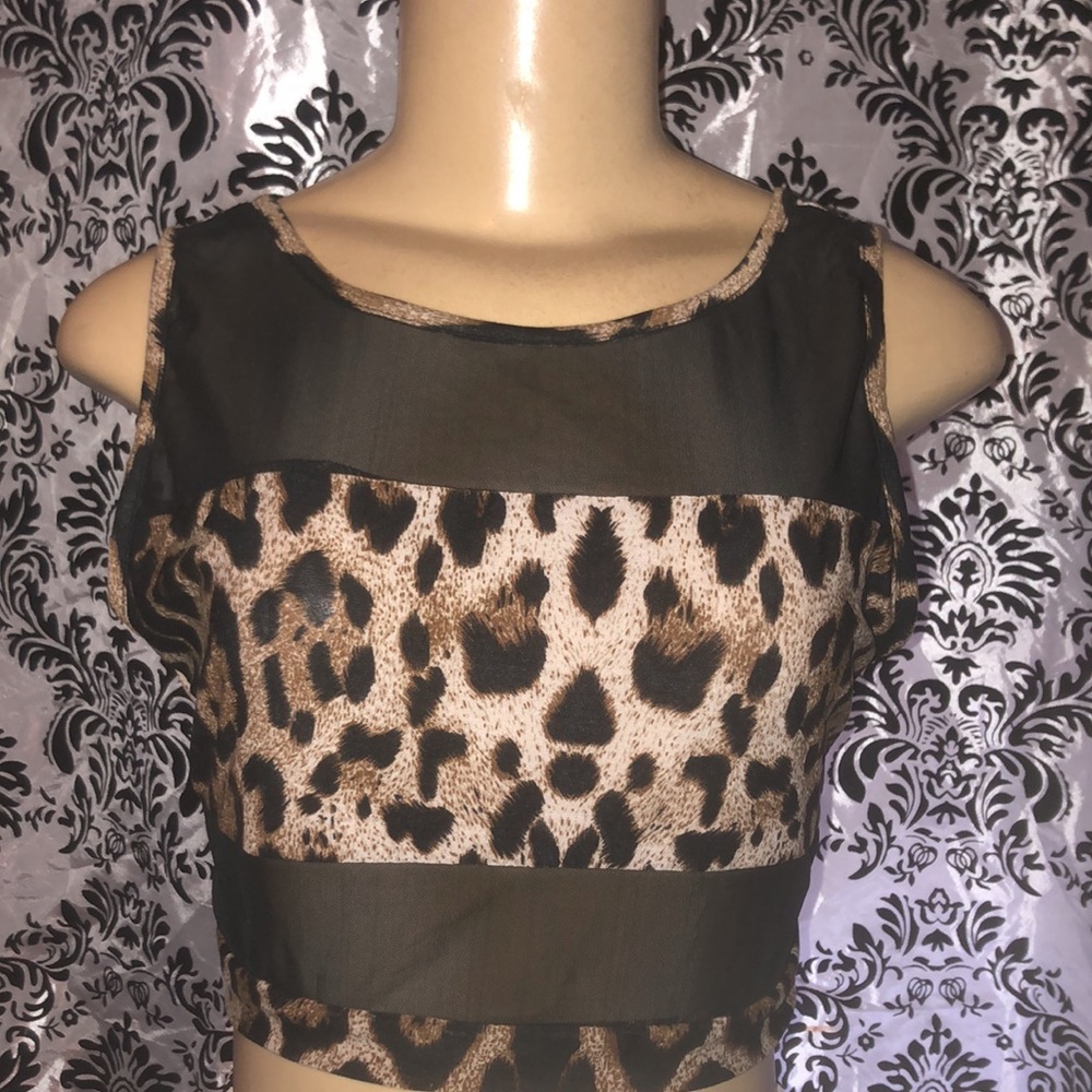 Animal print xclusivly crop top sexy back M lace